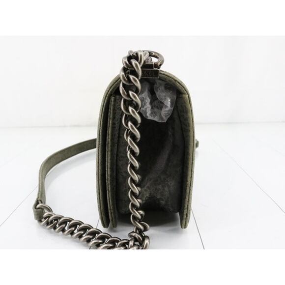 Chanel Grey Spotted Boy Bag Old Medium Iridescent Classic Quilted CC Crossbody - Picture 4 of 16